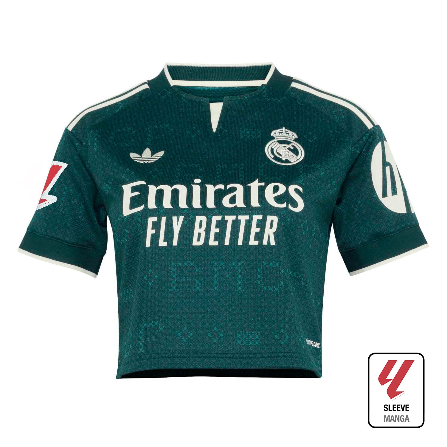Womens Away Cropped Jersey Green 26/27 – Official Real Madrid Store