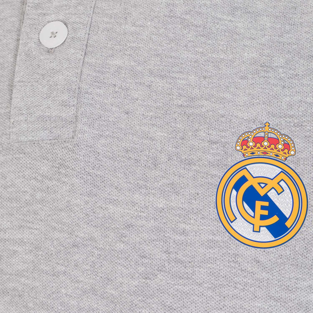 Mens Essentials Color Crest Polo Light Grey