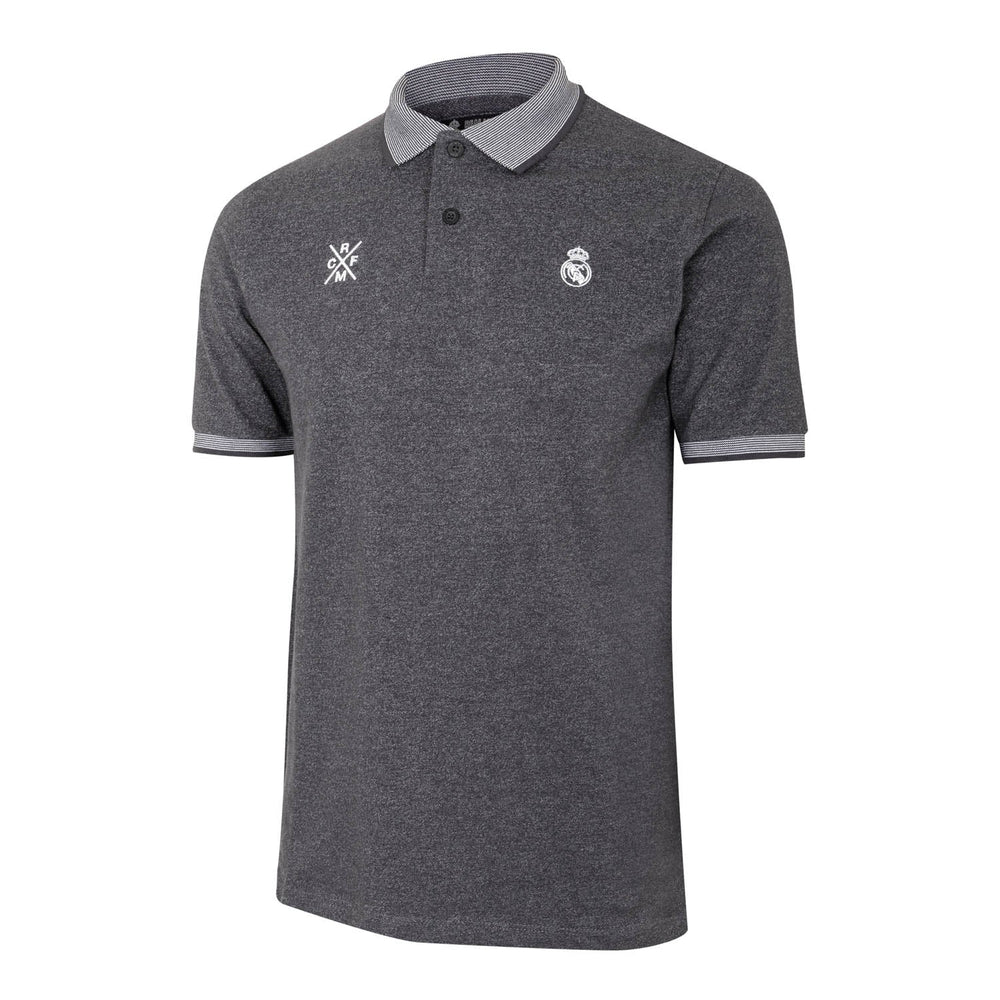 Mens Small Crest Polo Blended Grey