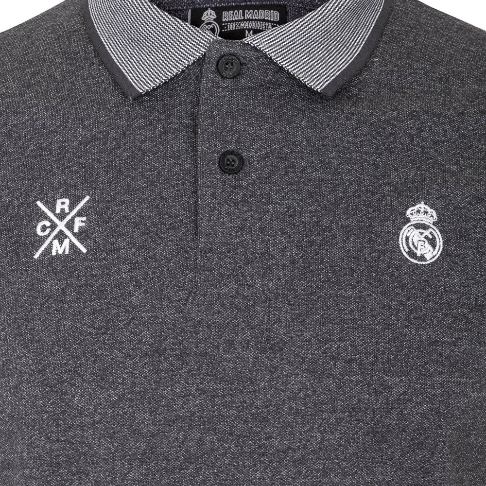 Mens Small Crest Polo Blended Grey