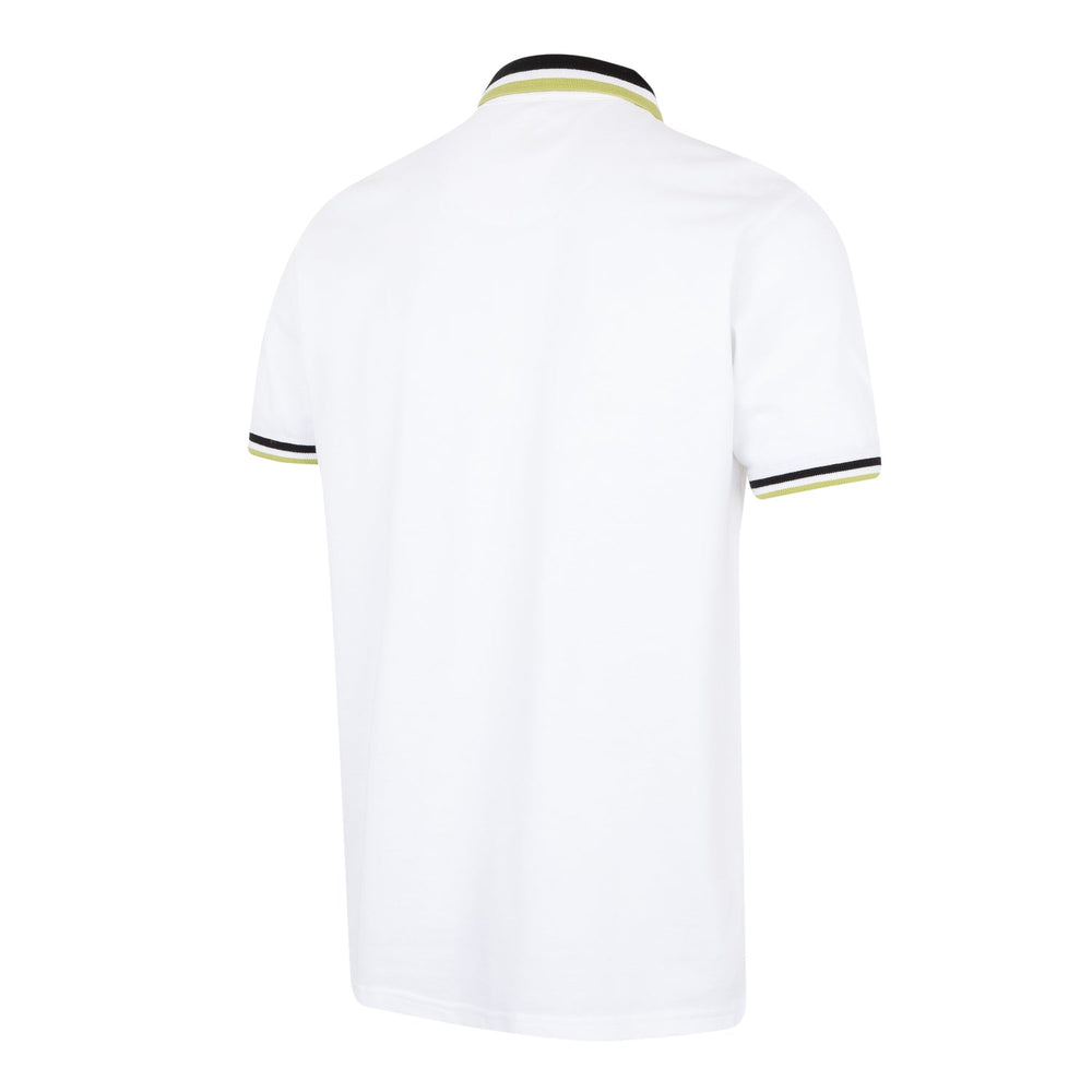 Mens Pique Polo White/Lime