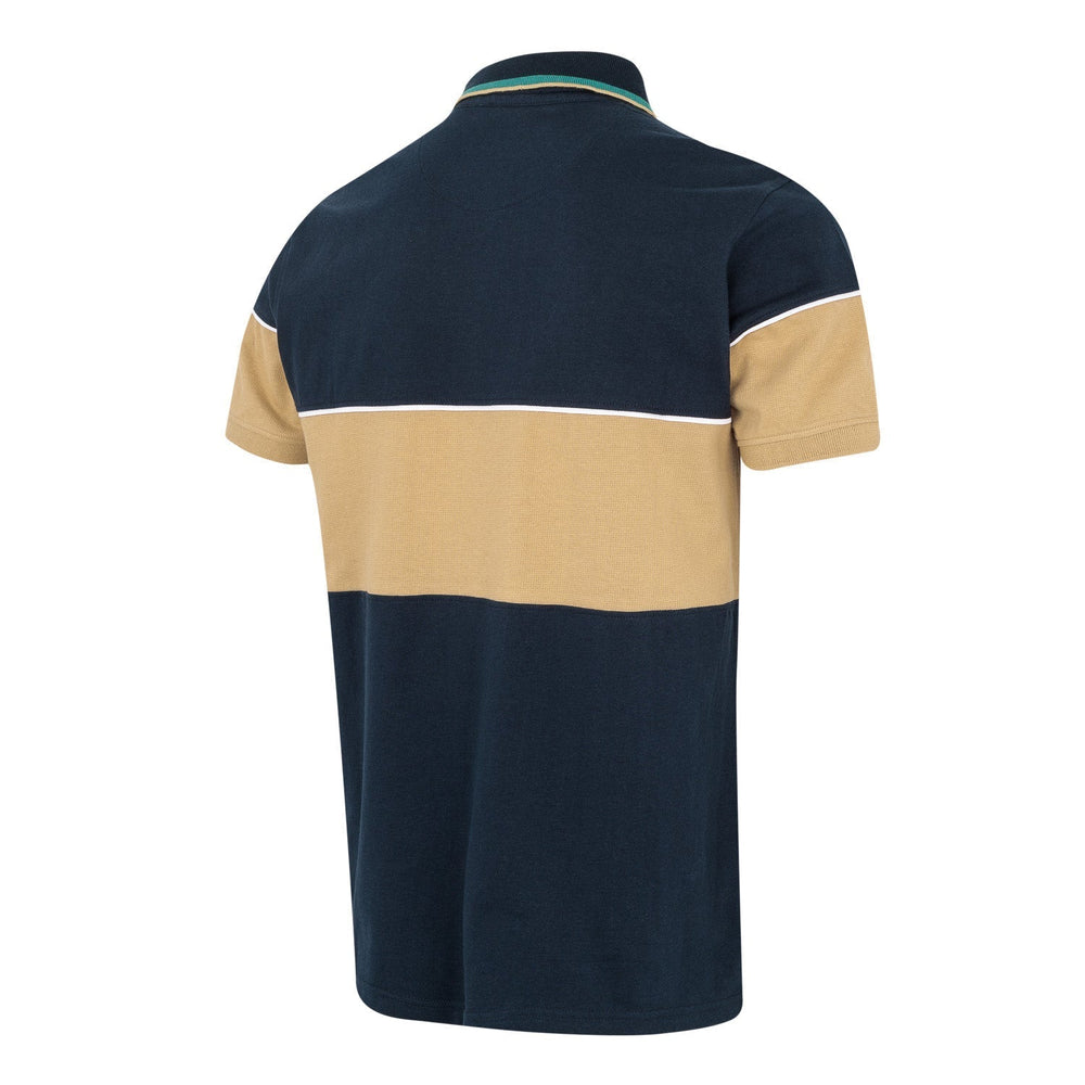 Mens Block Polo Navy/Sand