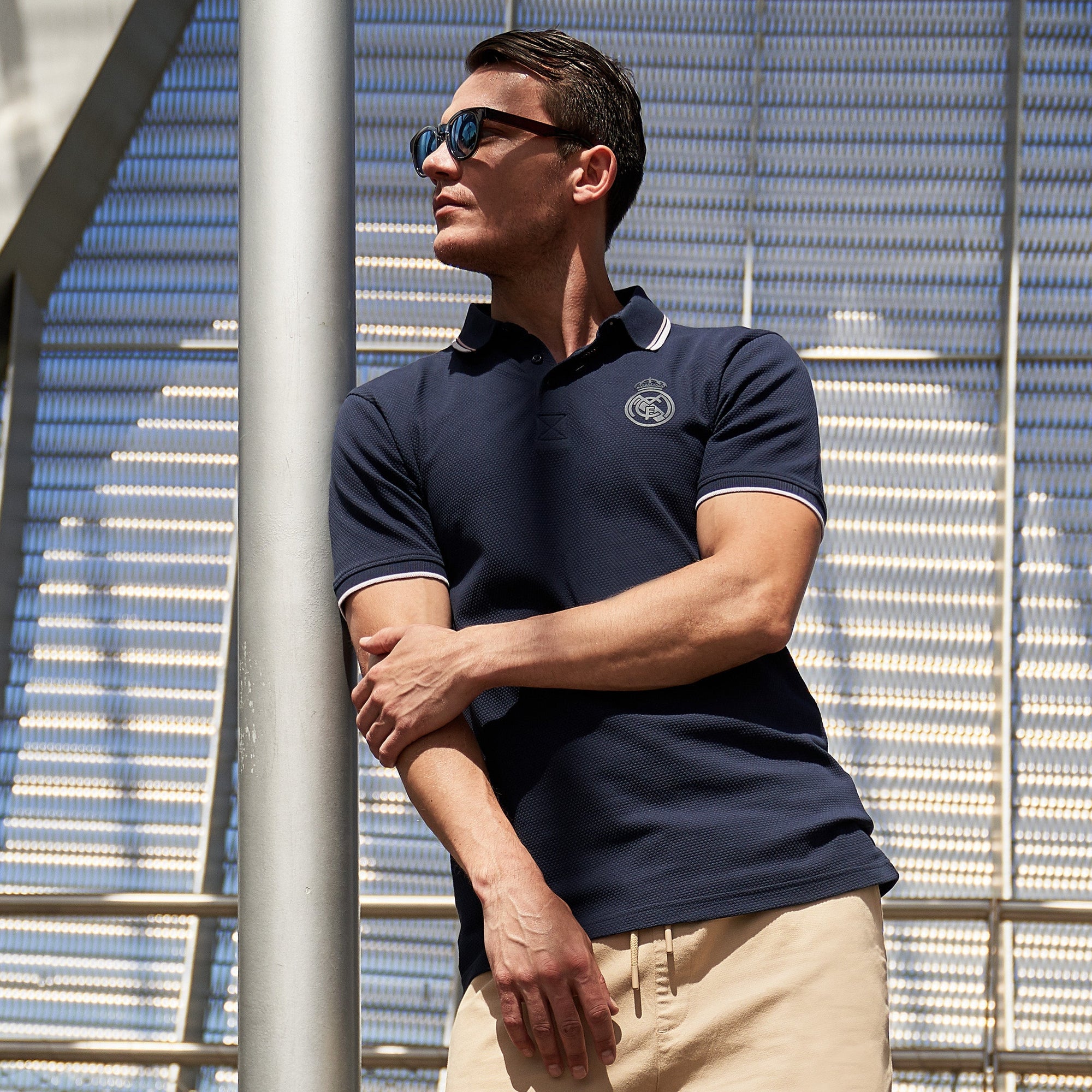 Sakura Mens Jacquard Polo Navy