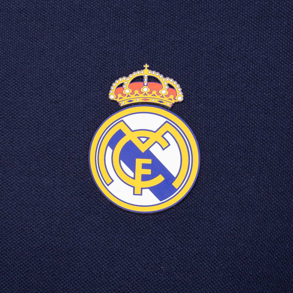 Mens ECO Essentials Real Madrid Color Crest Polo Navy