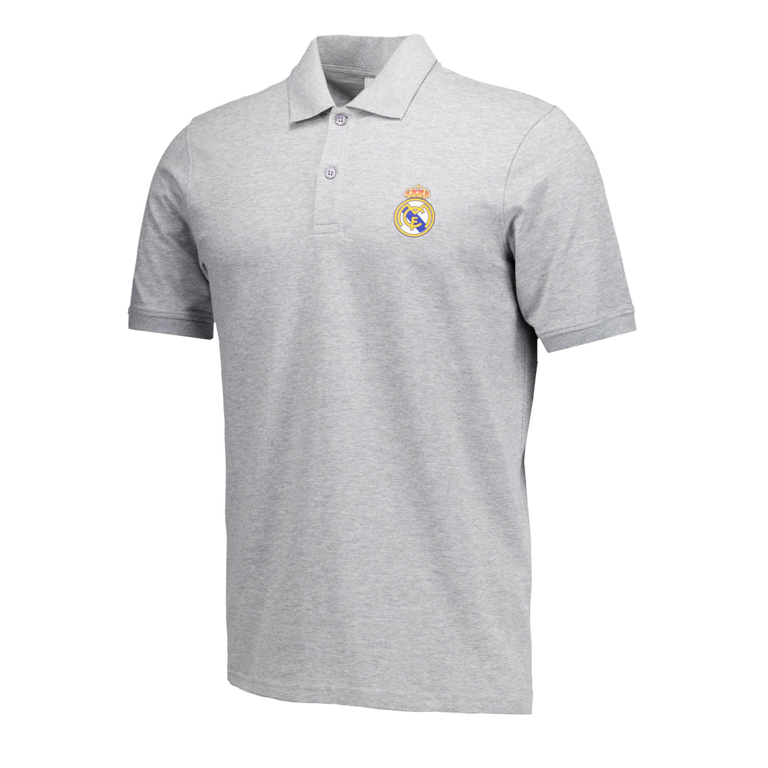 Mens ECO Essentials Real Madrid Color Crest Polo Light Grey