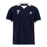 Polo Hombre Retro Manga Corta Algodón Azul Marino
