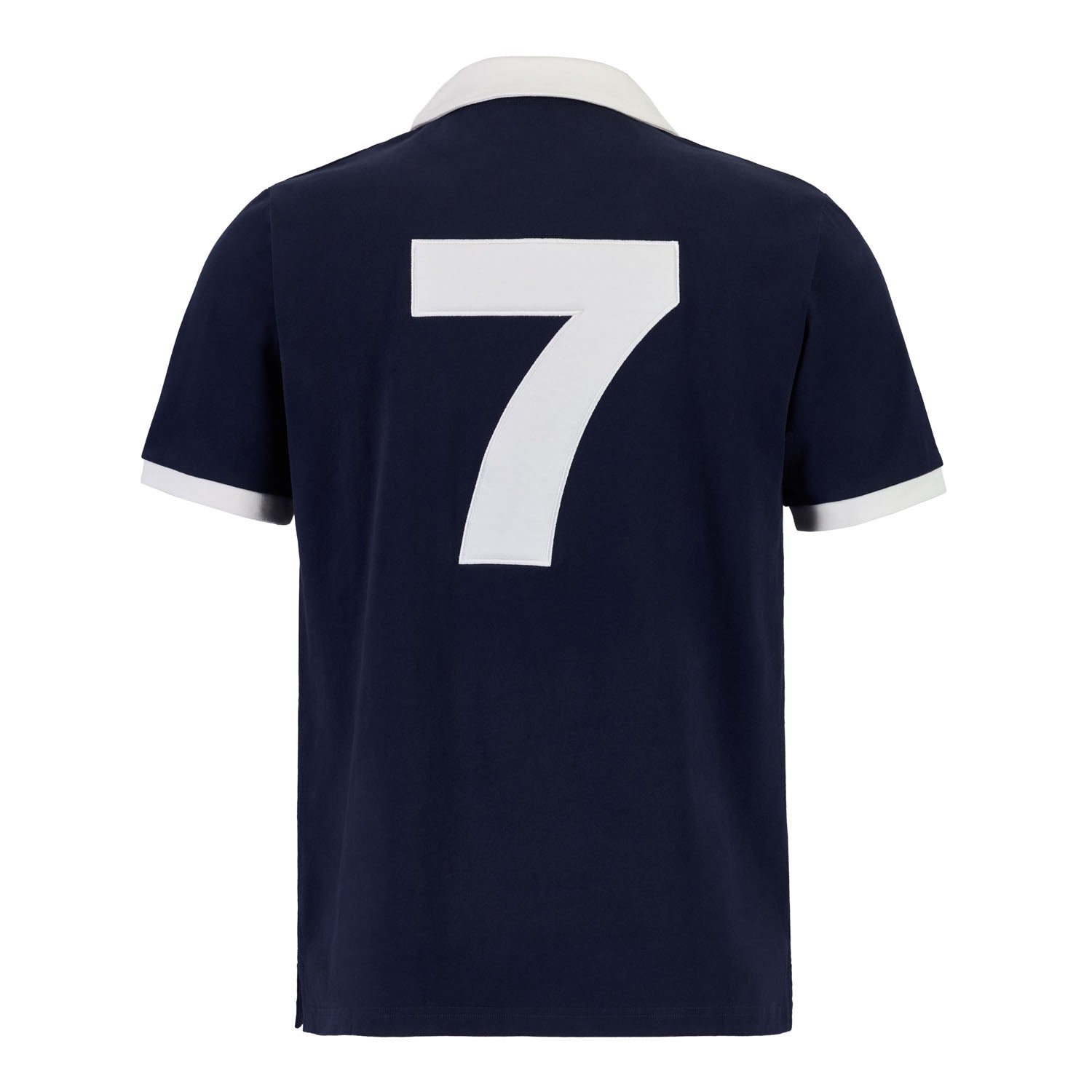 Men's Retro Short Sleeve Cotton Polo Navy Blue