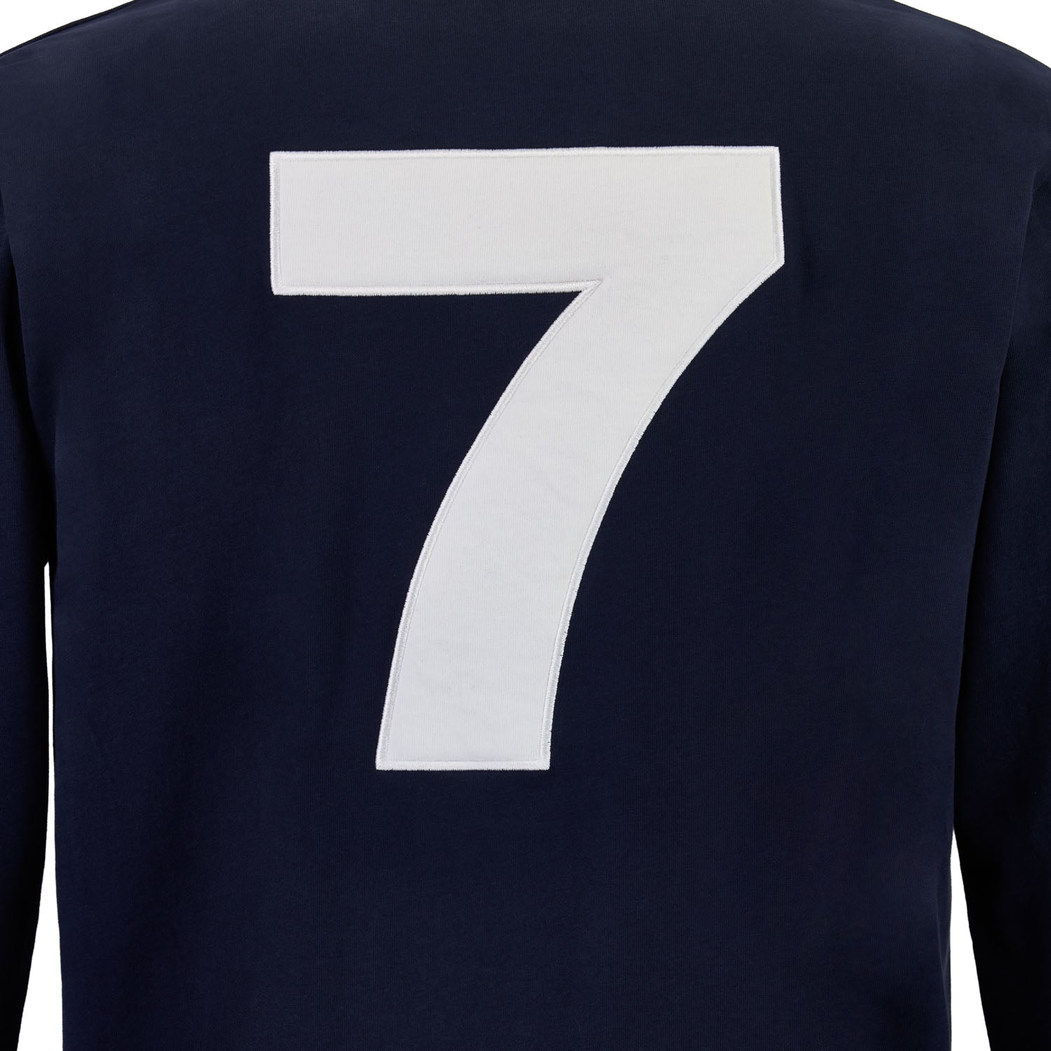 Men's Retro Long Sleeve Cotton Polo Navy Blue