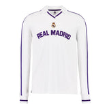 Polo Hombre Retro Manga Larga Algodón Blanco