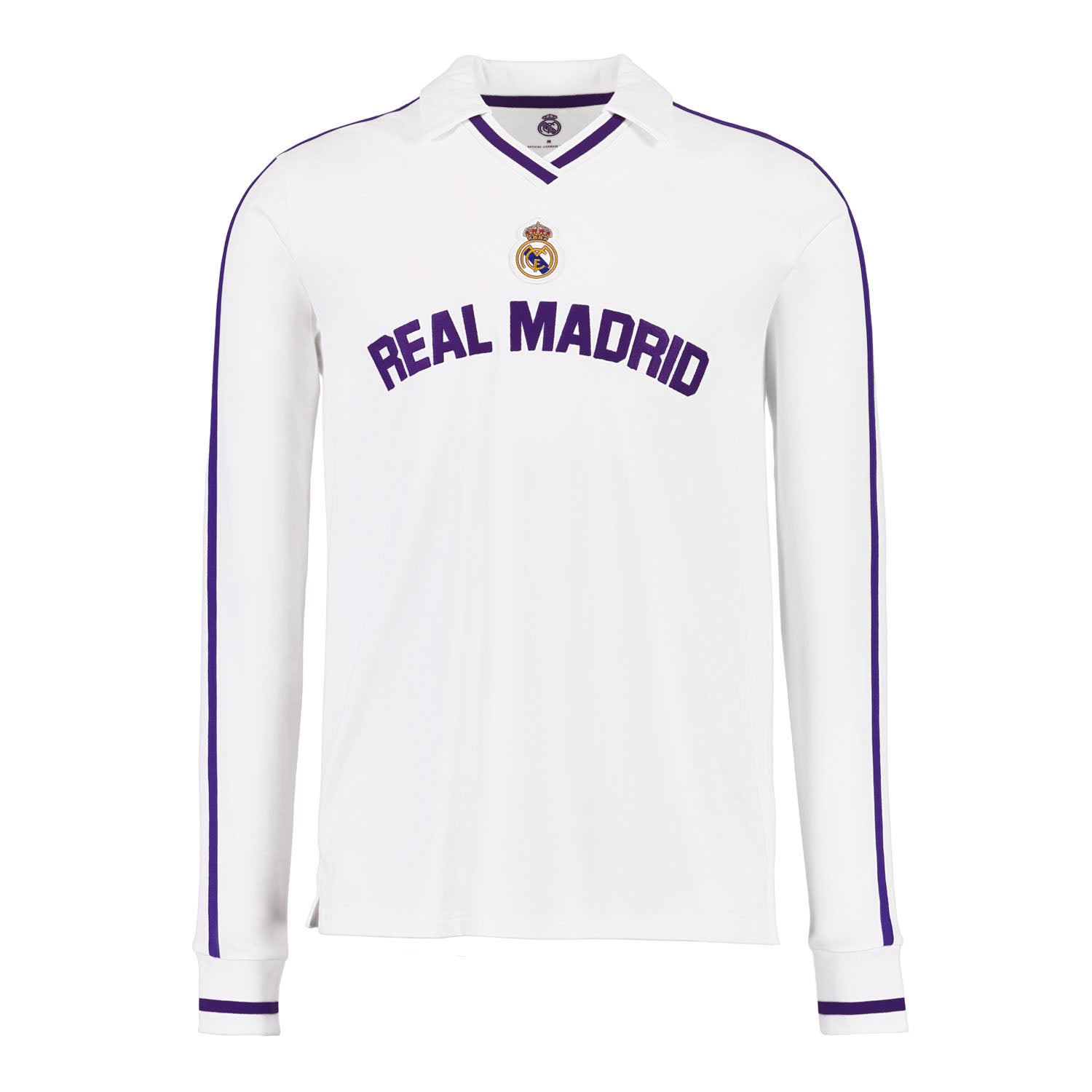 Men's Retro Long Sleeve Cotton Polo White