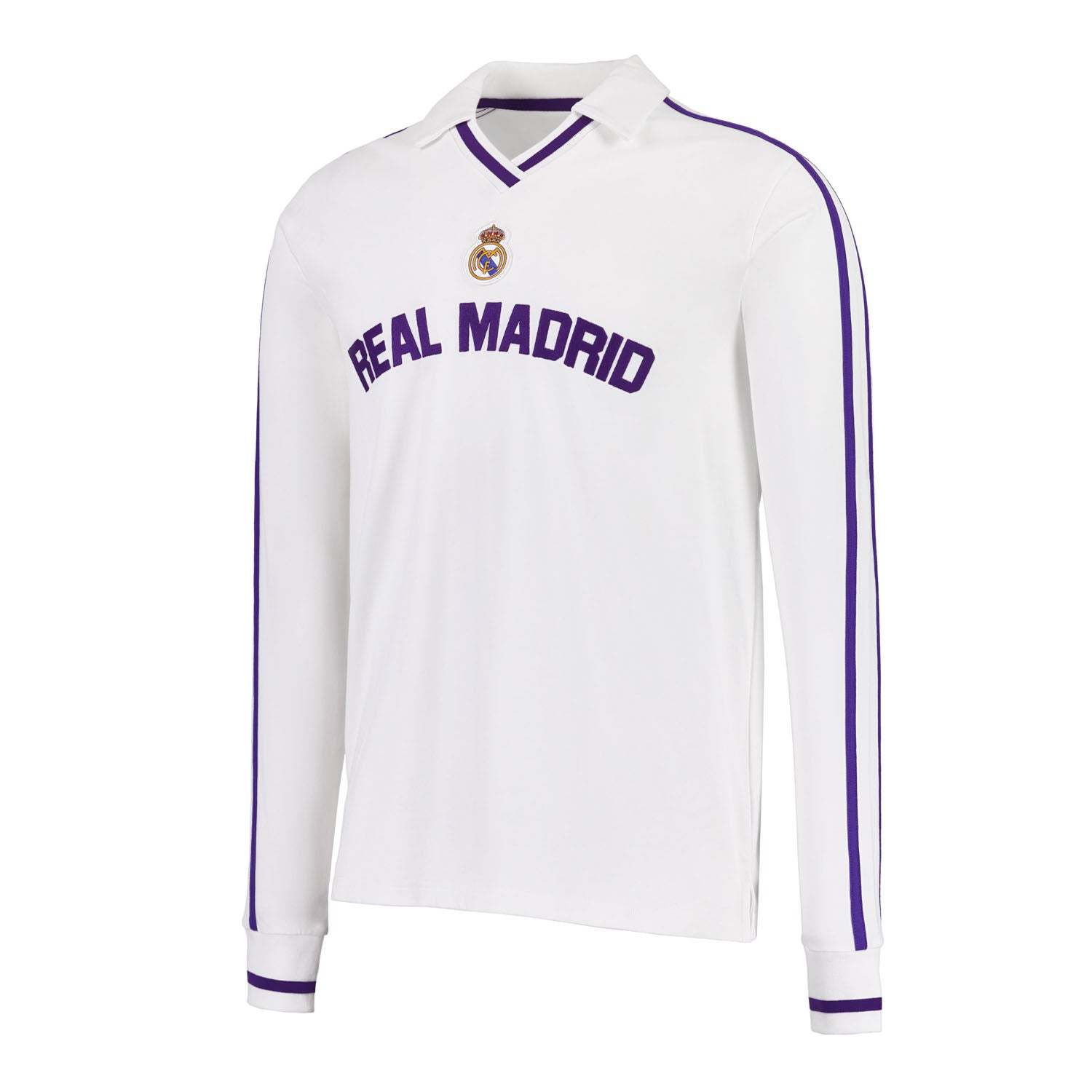 Men's Retro Long Sleeve Cotton Polo White