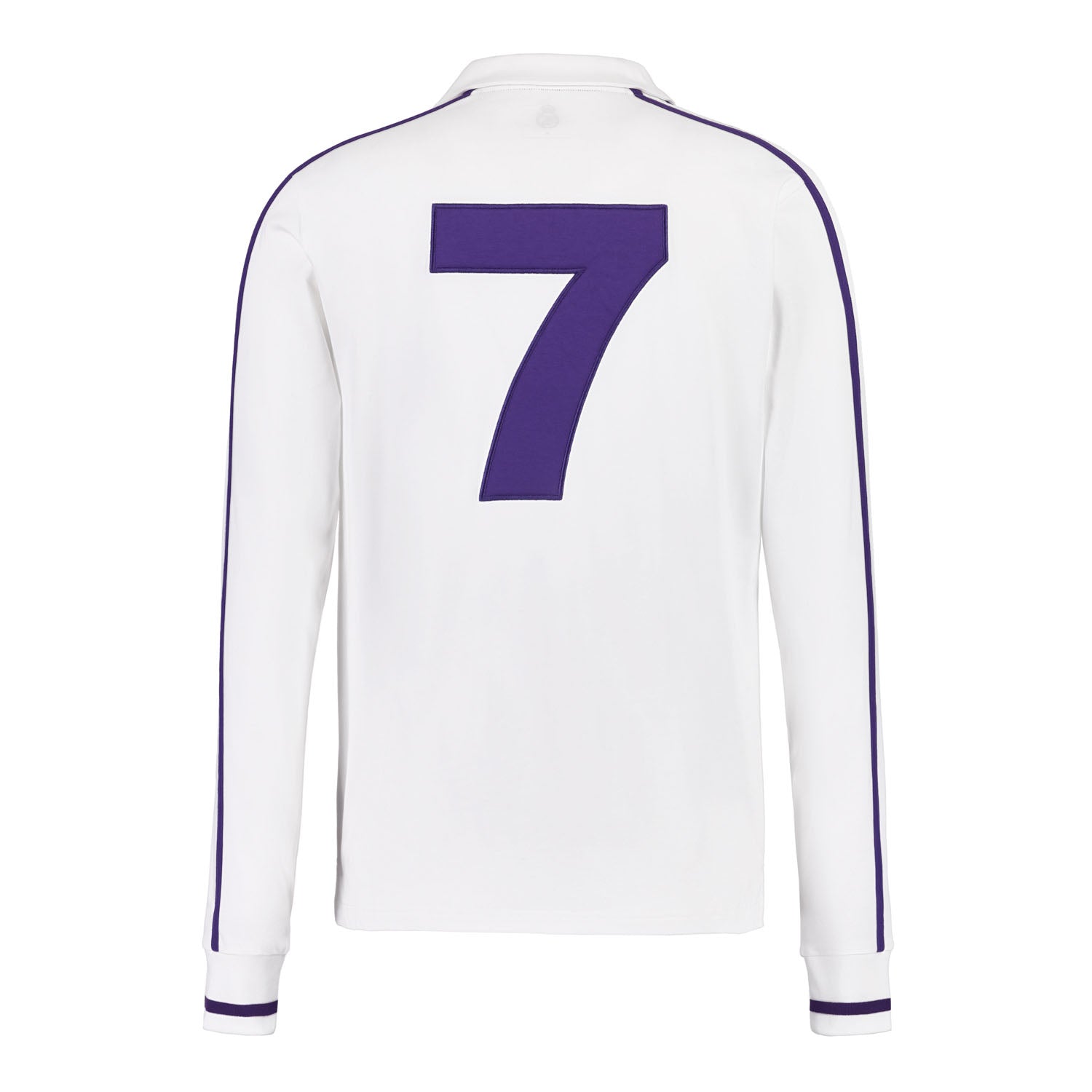 Men's Retro Long Sleeve Cotton Polo White