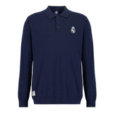 Polo Homme Halfway Manches Longues 100 % Coton Bleu Marine