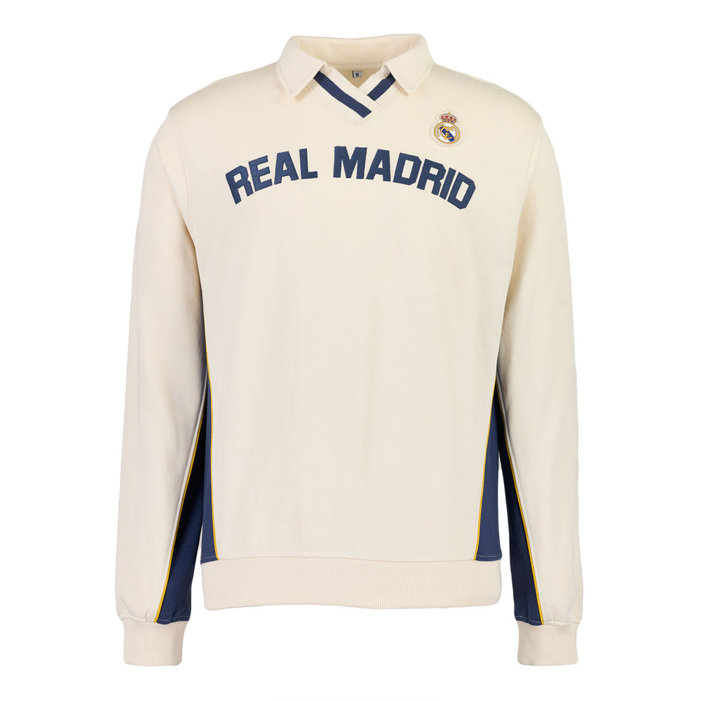 Mens Long Sleeve Polo Cream/Navy Mens Legacy