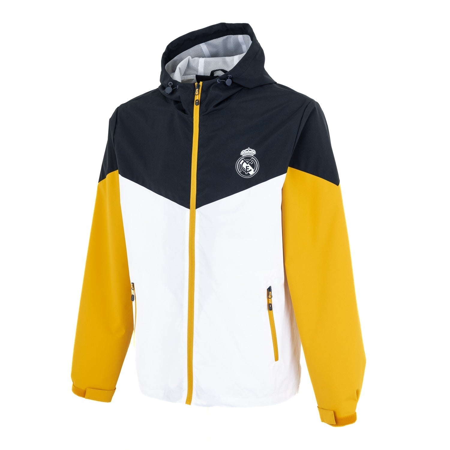 Mens Outerwear Color Block Windbreaker White – Official Real