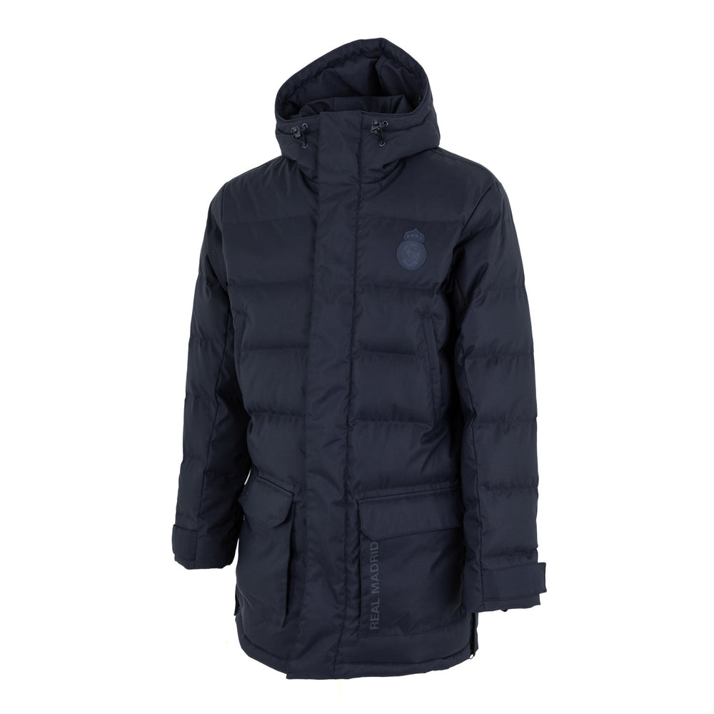 Mens Outerwear Long Padded Parka Coat Navy
