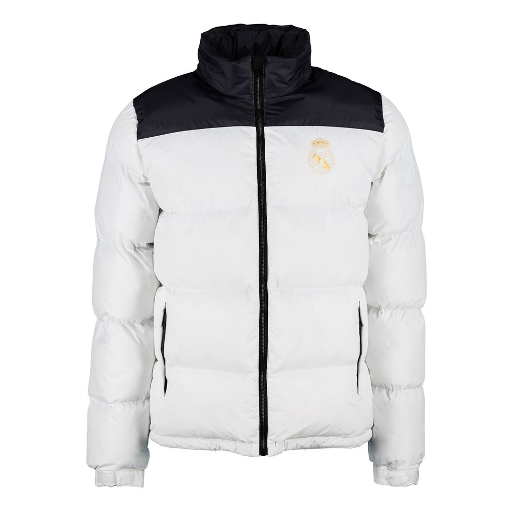 Mens Outerwear Color Block Puffer Jacket Anorak White