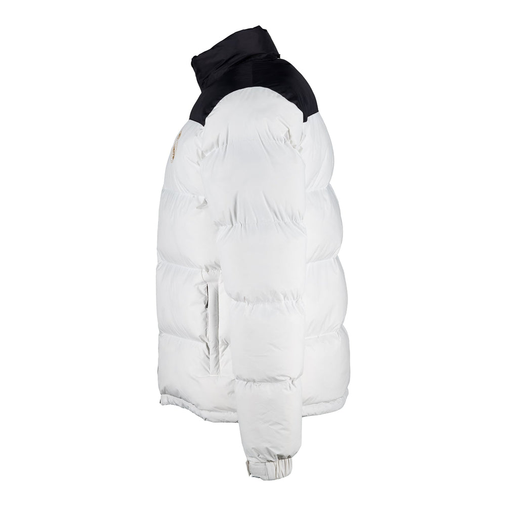 Mens Outerwear Color Block Puffer Jacket Anorak White