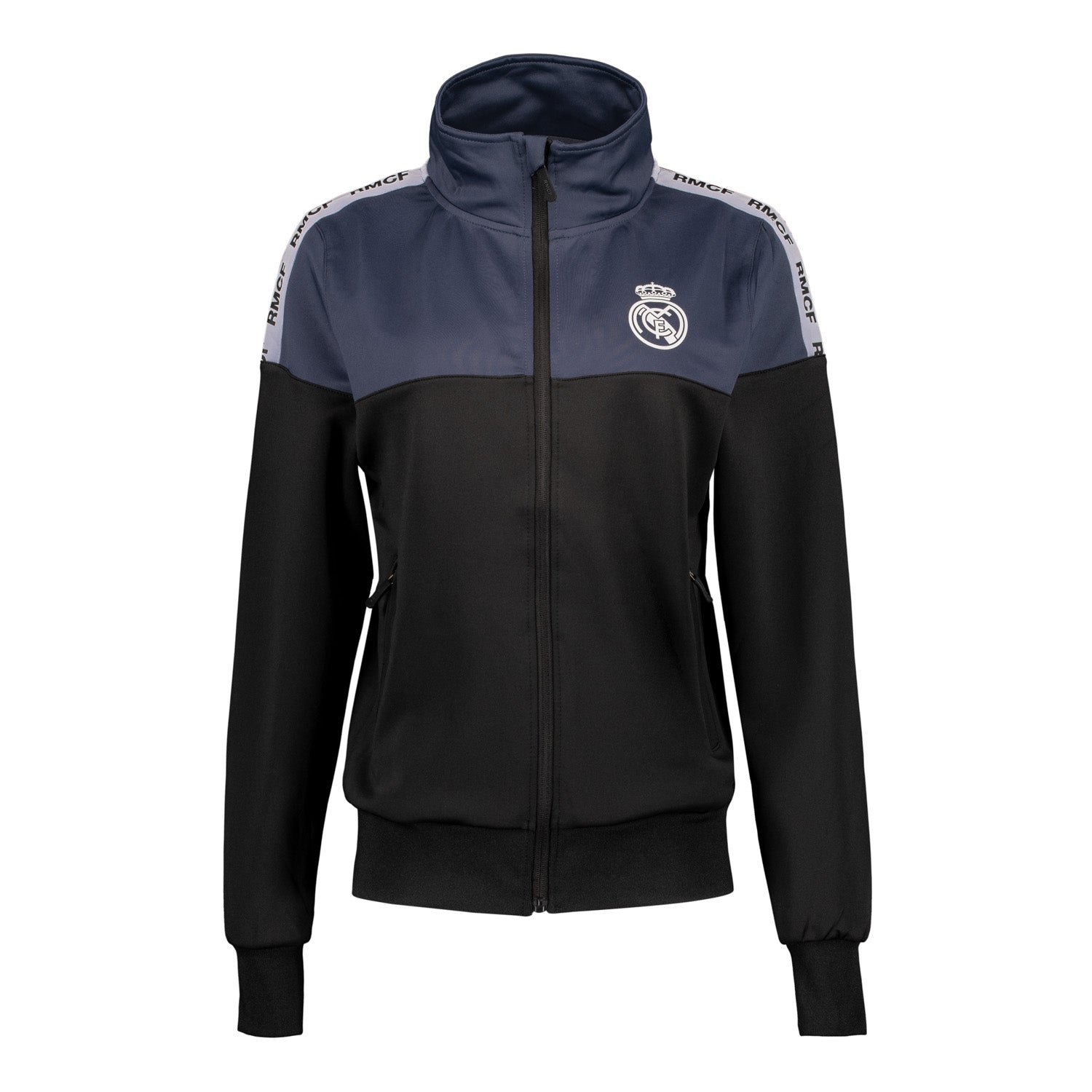Real Madrid Tracksuit Black/Grey/White RMCF sleeve tape – Official