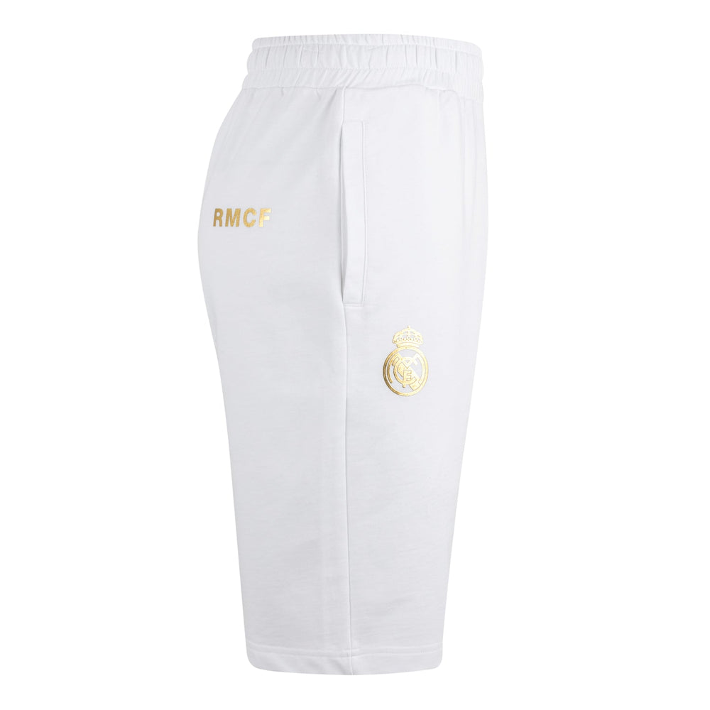 Mens White & Gold Shorts
