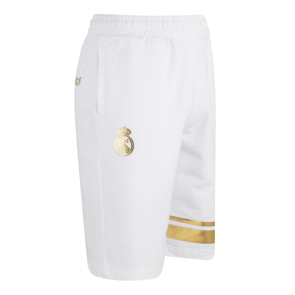 Mens White & Gold Shorts
