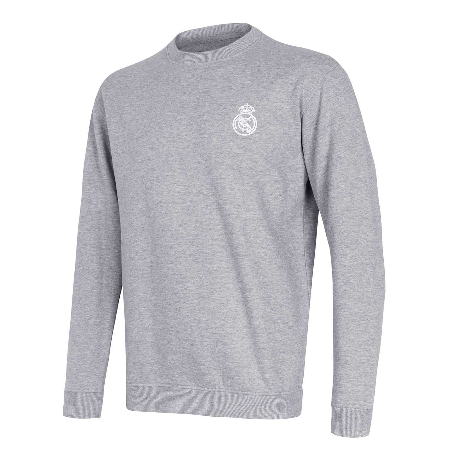 Mens Essentials Monocolor Crest Crew Light Grey