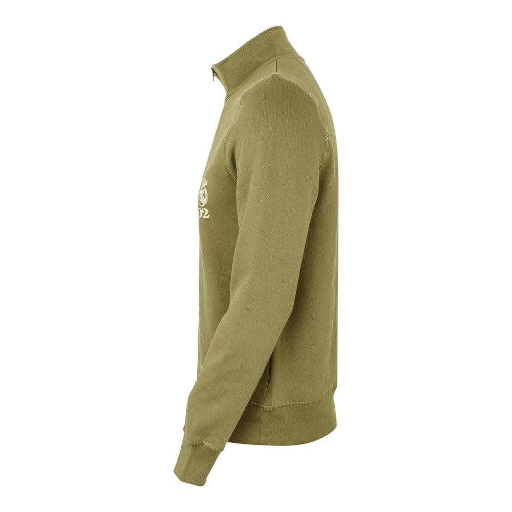 Mens 1/4 Zip Stablished Sweatshirt Brown