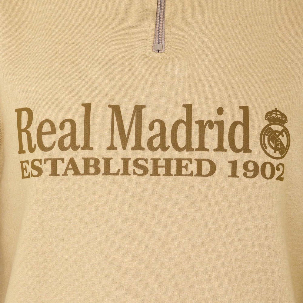 Mens 1/4 Zip Stablished Sweatshirt Beige