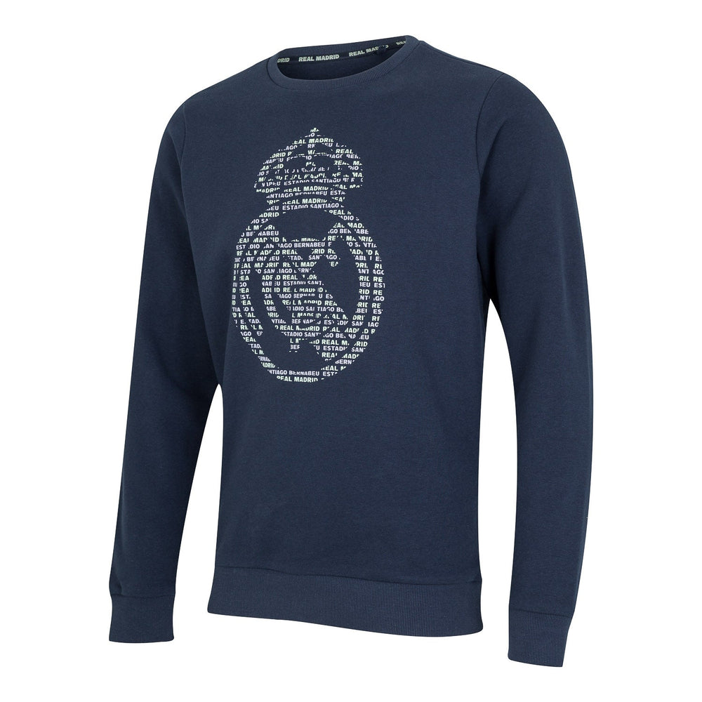 Mens Raised Rubber Crest Sweatshirt Navy Mint