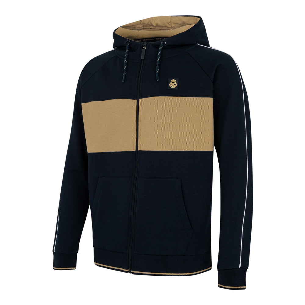 Mens Full Zip Hoody Navy/Sand