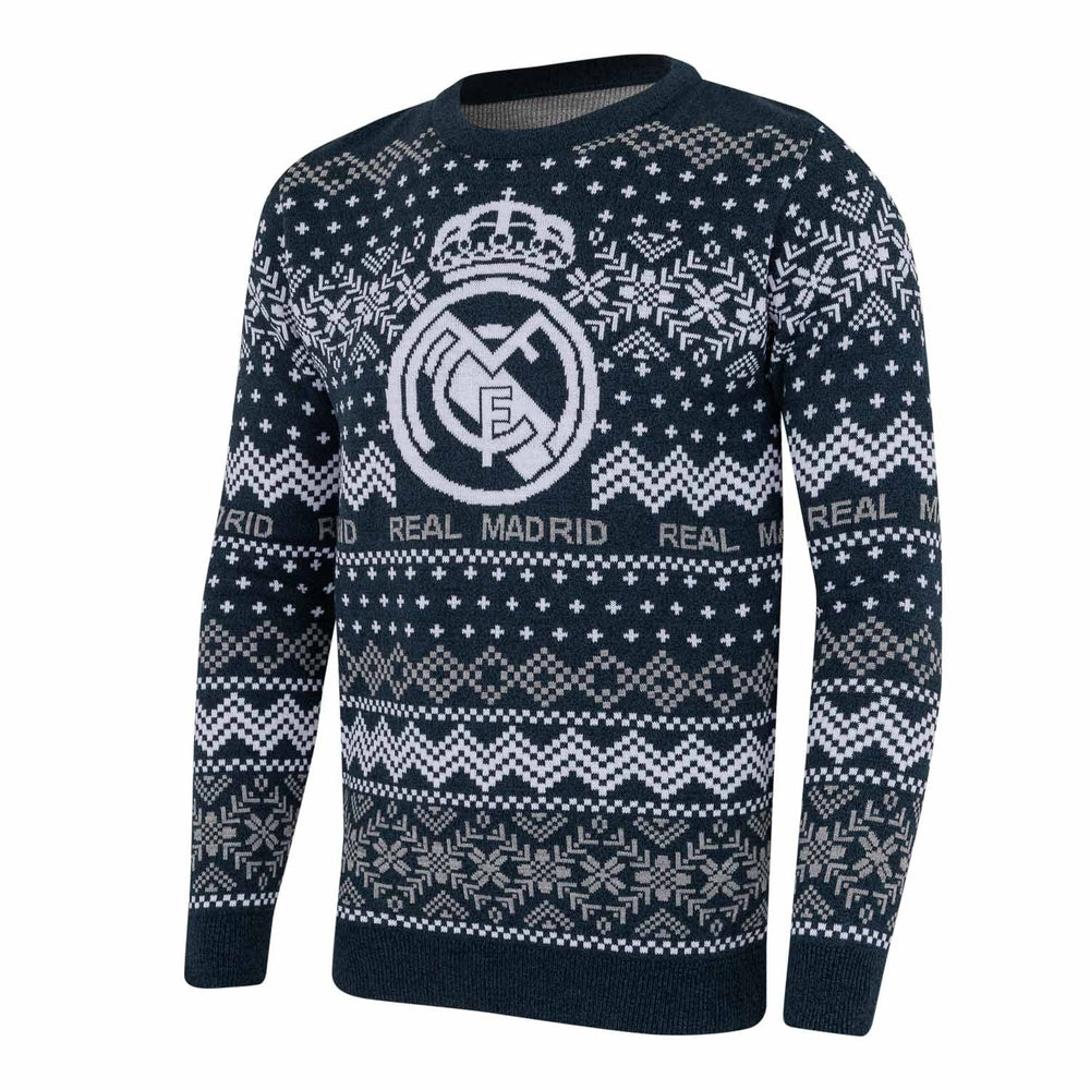 Crest Christmas Sweater Navy/Grey
