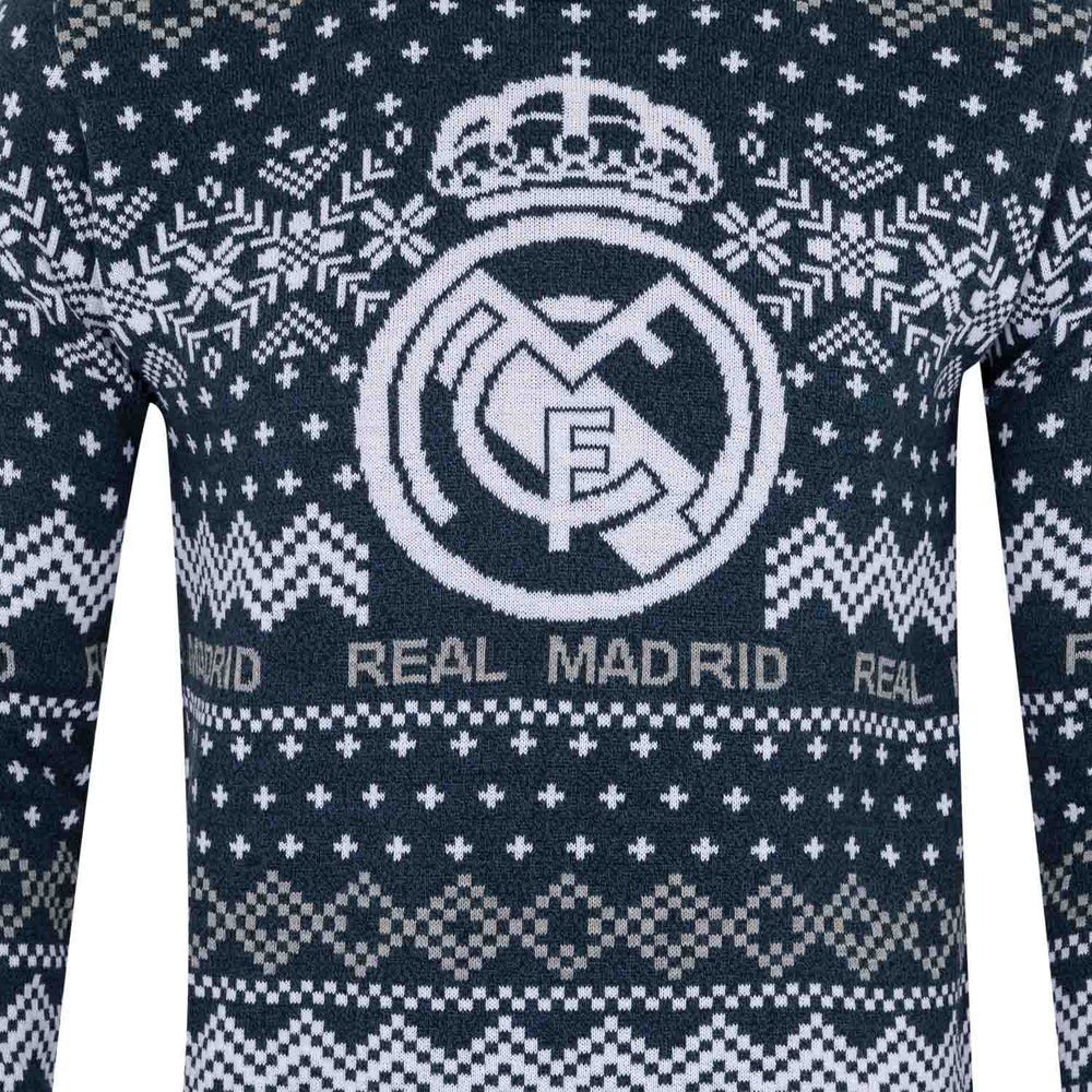 Crest Christmas Sweater Navy/Grey