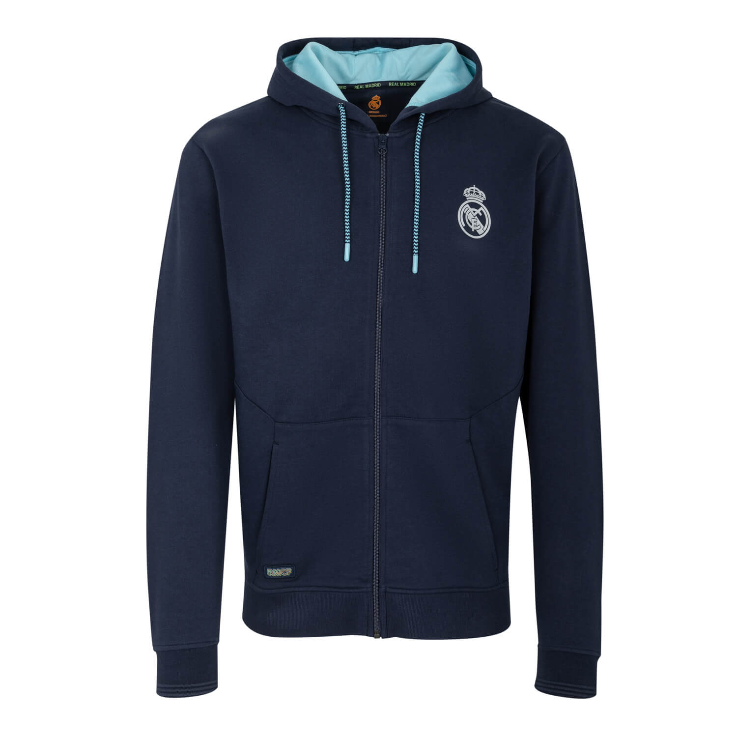 Bernabéu Neon Lights Mens Zip Through Hoodie Navy
