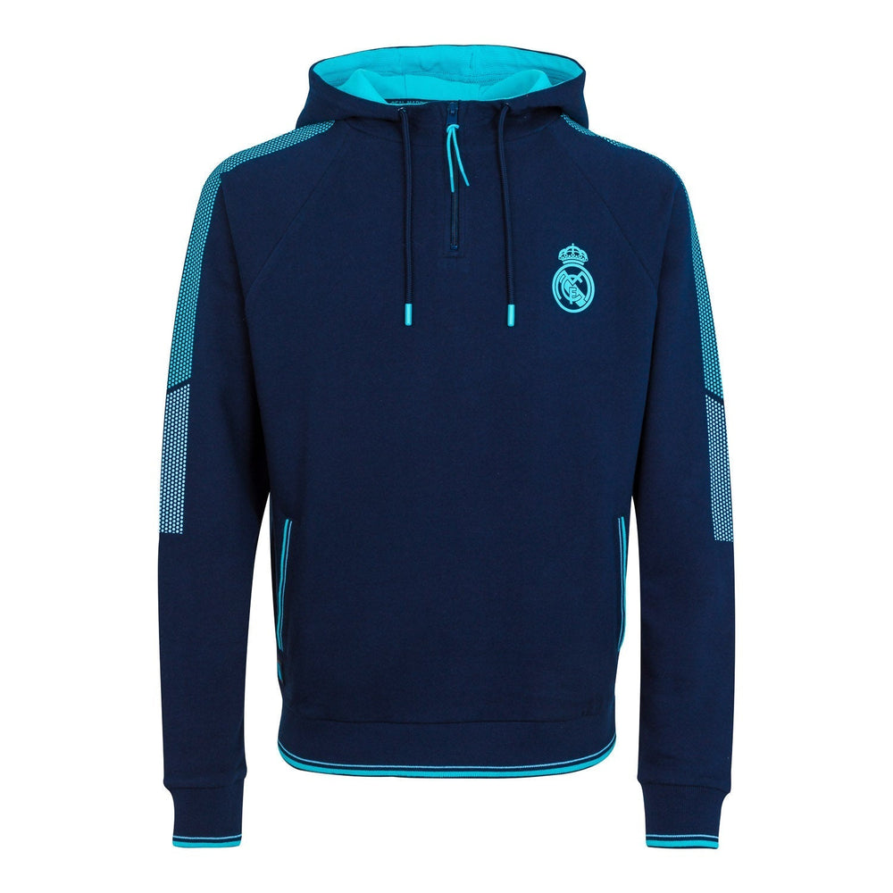 Madrid Sky Mens Panel Sleeve Zip Hoodie Navy