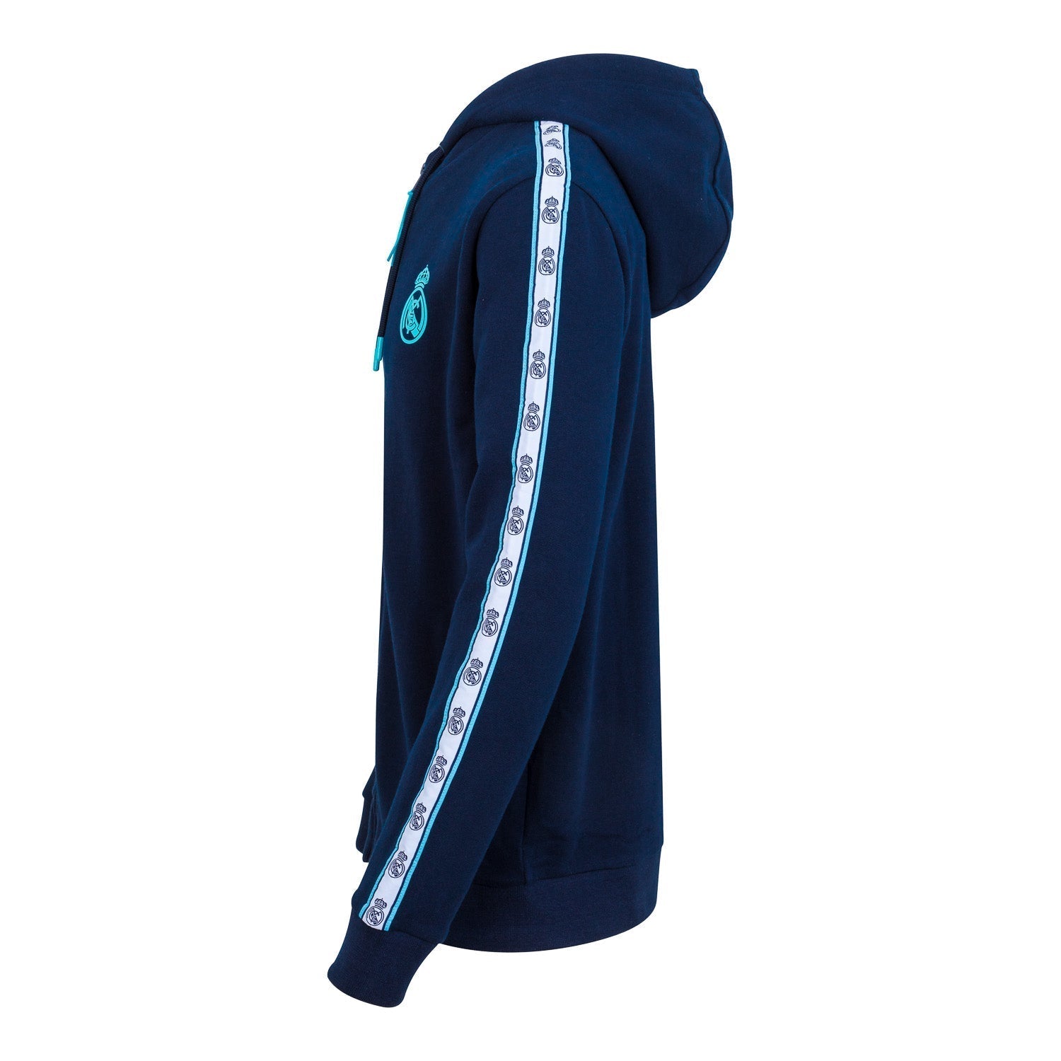 Madrid Sky Mens Tape Sleeve Zip Hoodie Navy