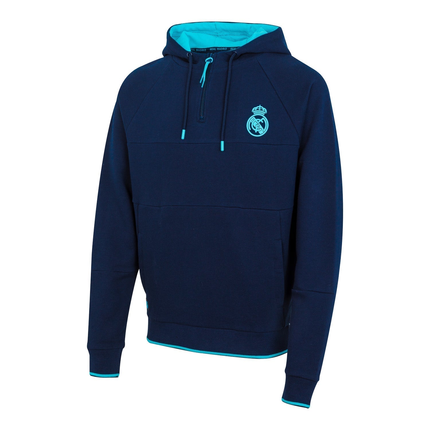 Madrid Sky Mens 1/4 Zip Hooded Sweat Navy