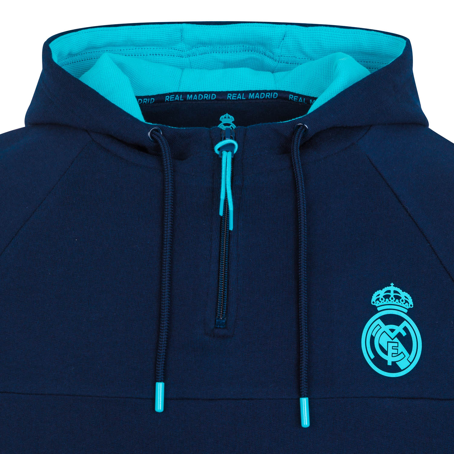 Madrid Sky Mens 1/4 Zip Hooded Sweat Navy