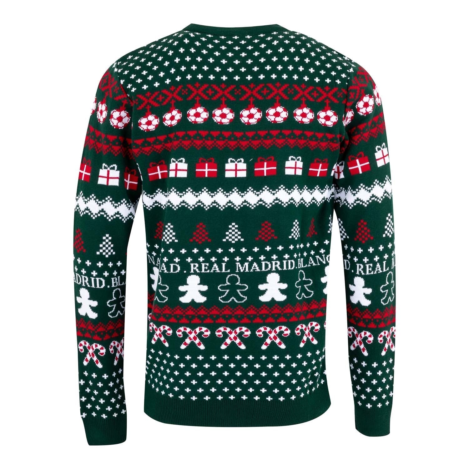 Mens Christmas Sweater Crest Green/Multicolor