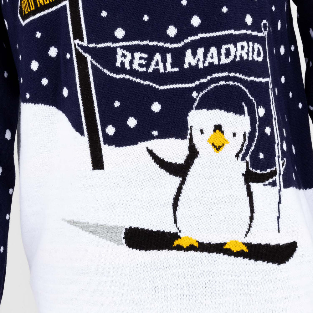Mens Christmas Sweater Ski Penguin
