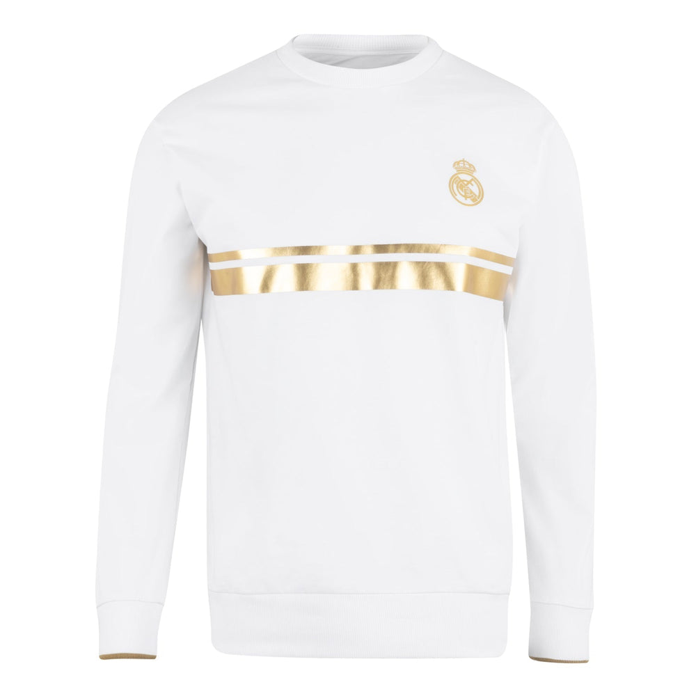 Mens White & Gold Crew Sweatshirt
