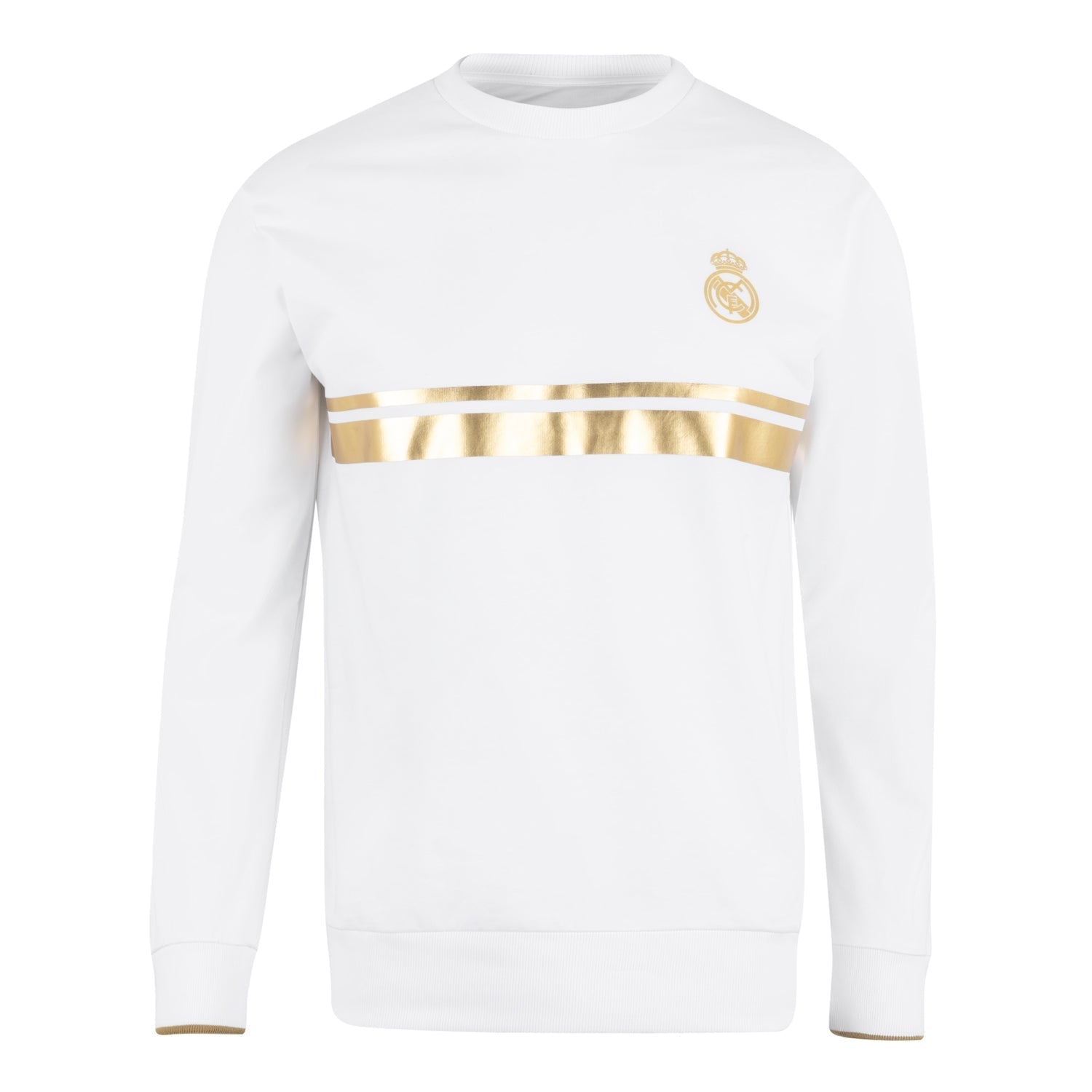 Mens White & Gold Crew Sweatshirt