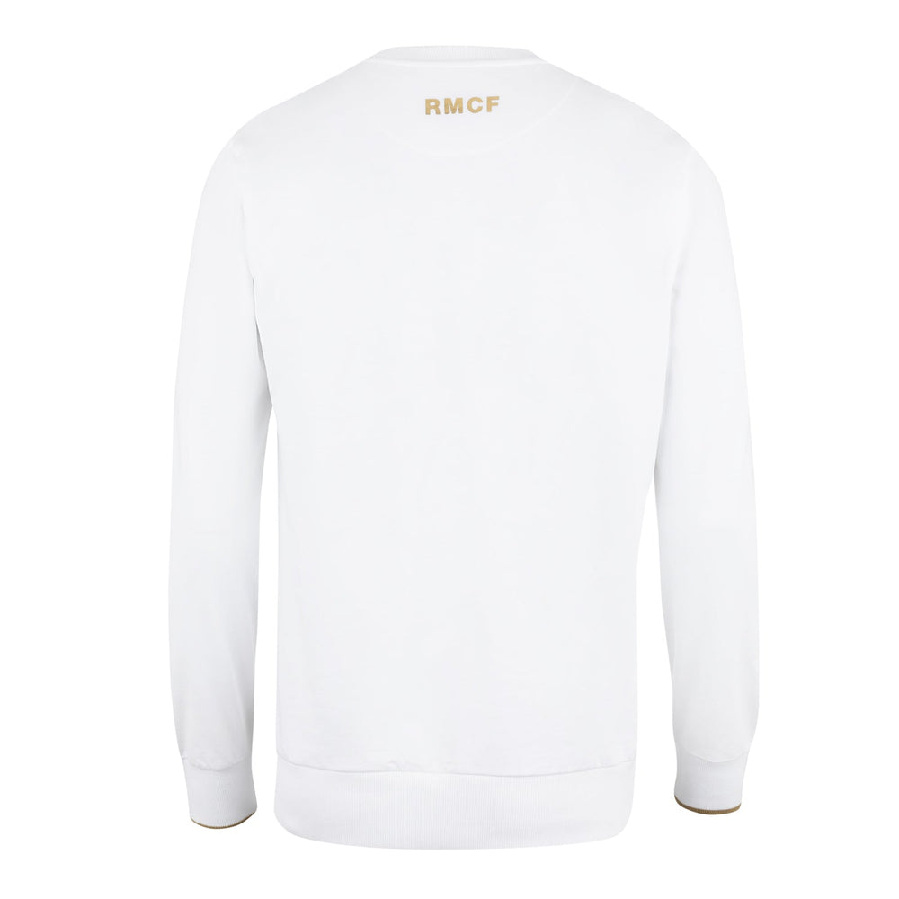 Mens White & Gold Crew Sweatshirt