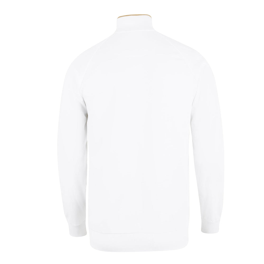 Mens White & Gold Track Top
