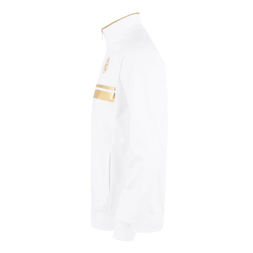 Mens White & Gold Track Top