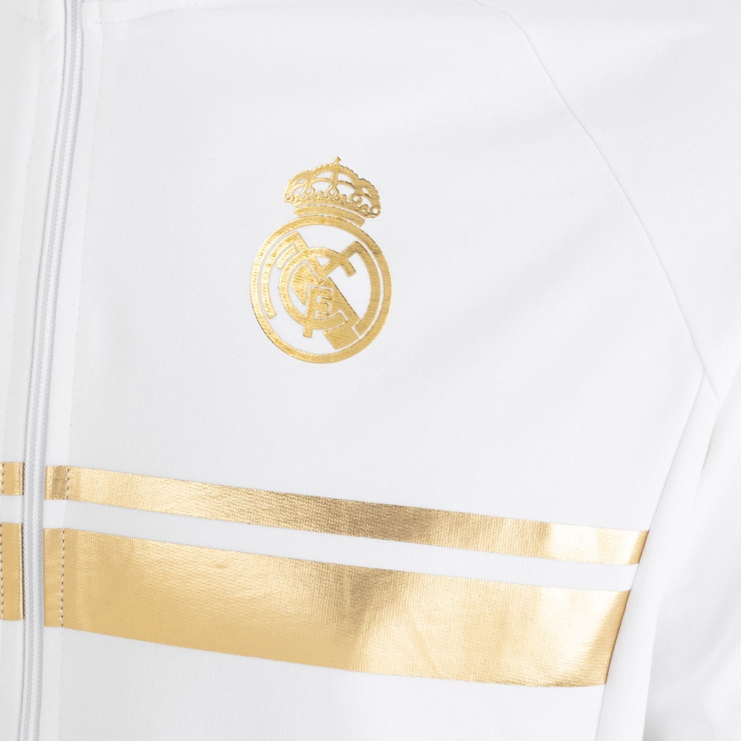 Mens White & Gold Track Top