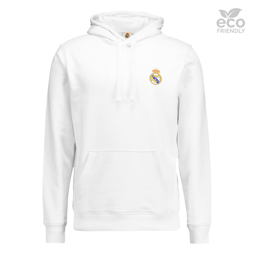 Mens ECO Essentials Real Madrid Color Crest Hoodie White