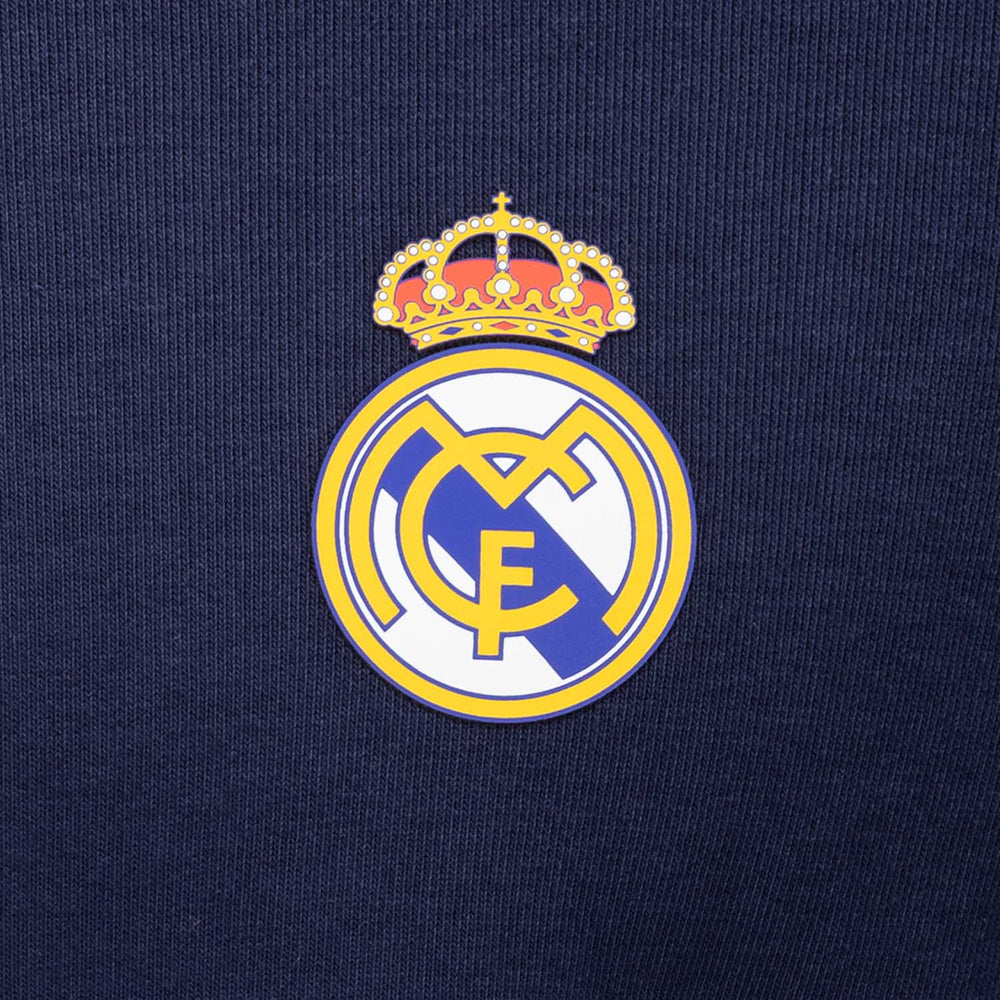 Mens ECO Essentials Real Madrid Color Crest Hoodie Navy