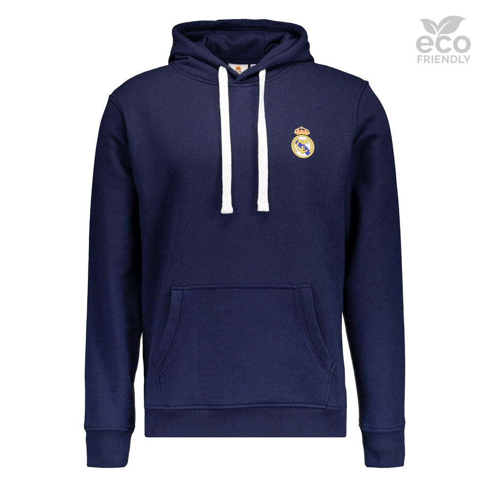 Mens ECO Essentials Real Madrid Color Crest Hoodie Navy