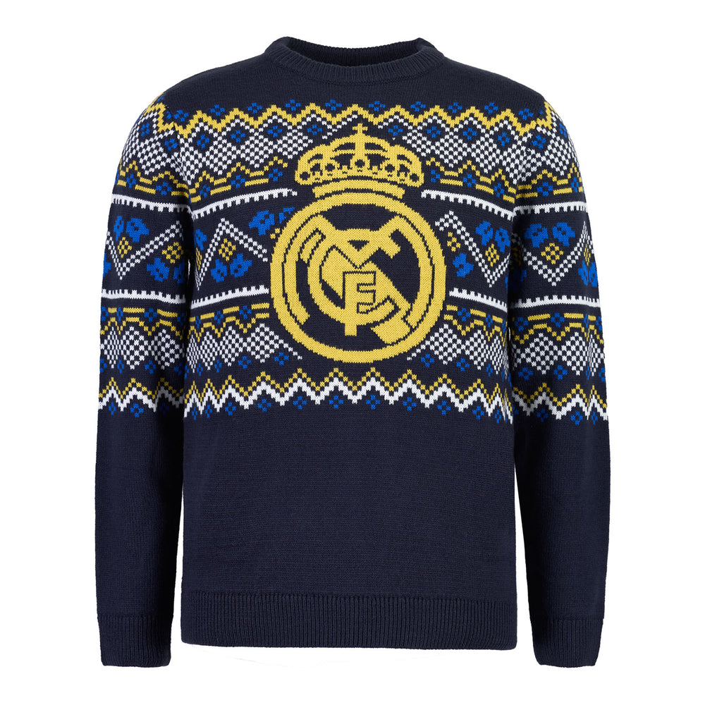 Pull de Noël Homme Écusson Real Madrid Bleu Marine