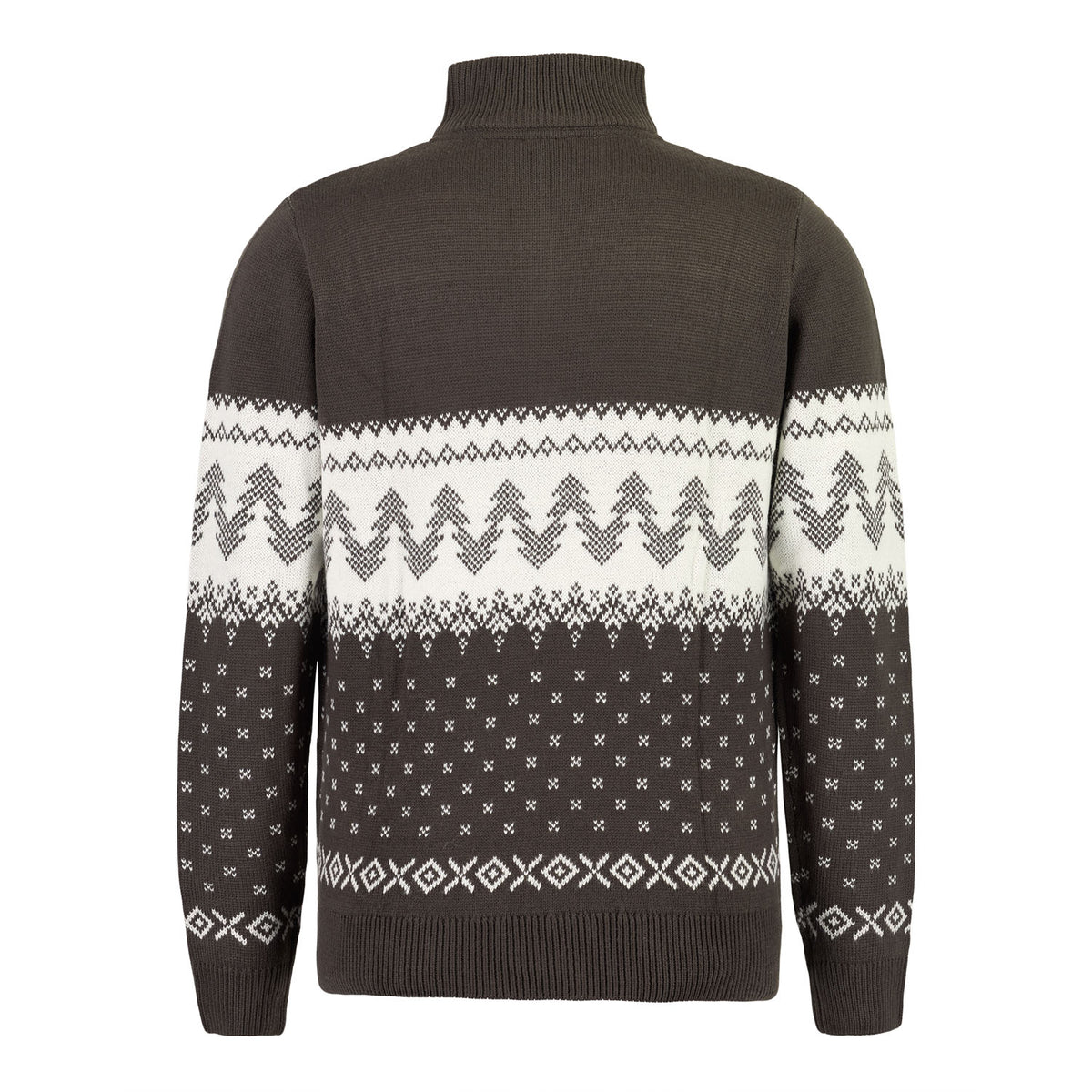 Pull de Noël Zippé Homme Gris
